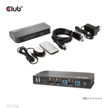 CLUB3D CSV-7210 KVM-switchar Svart