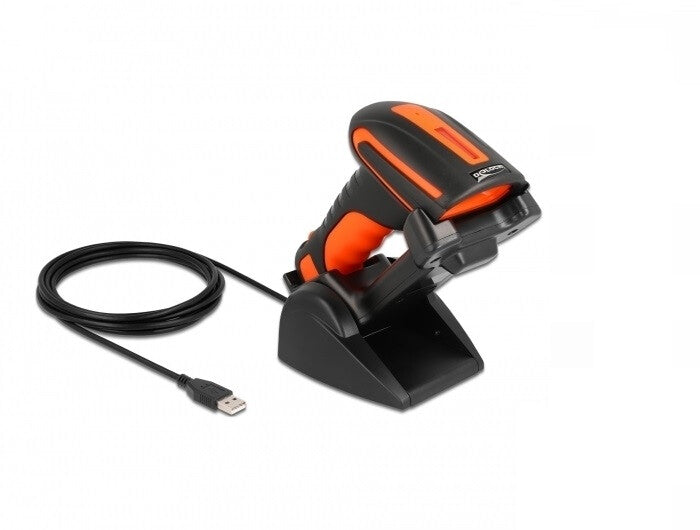 DeLOCK 90556 streckkodsläsare Handhållen steckkodsläsare 1D/2D CMOS Svart, Orange