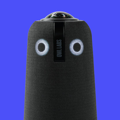 Owl Labs Meeting Owl 4+ – en smart 360-graders 4K-kamera för videokonferenser med mikrofon och högtalare (automatiskt talarfokus, smart zoomning och brusutjämning)