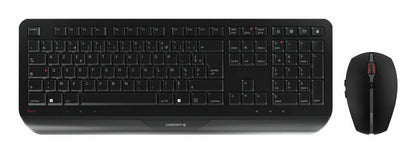 CHERRY JD-7000FR-2 tangentbord Mus inkluderad Hem / Kontor RF Trådlös AZERTY Fransk Svart