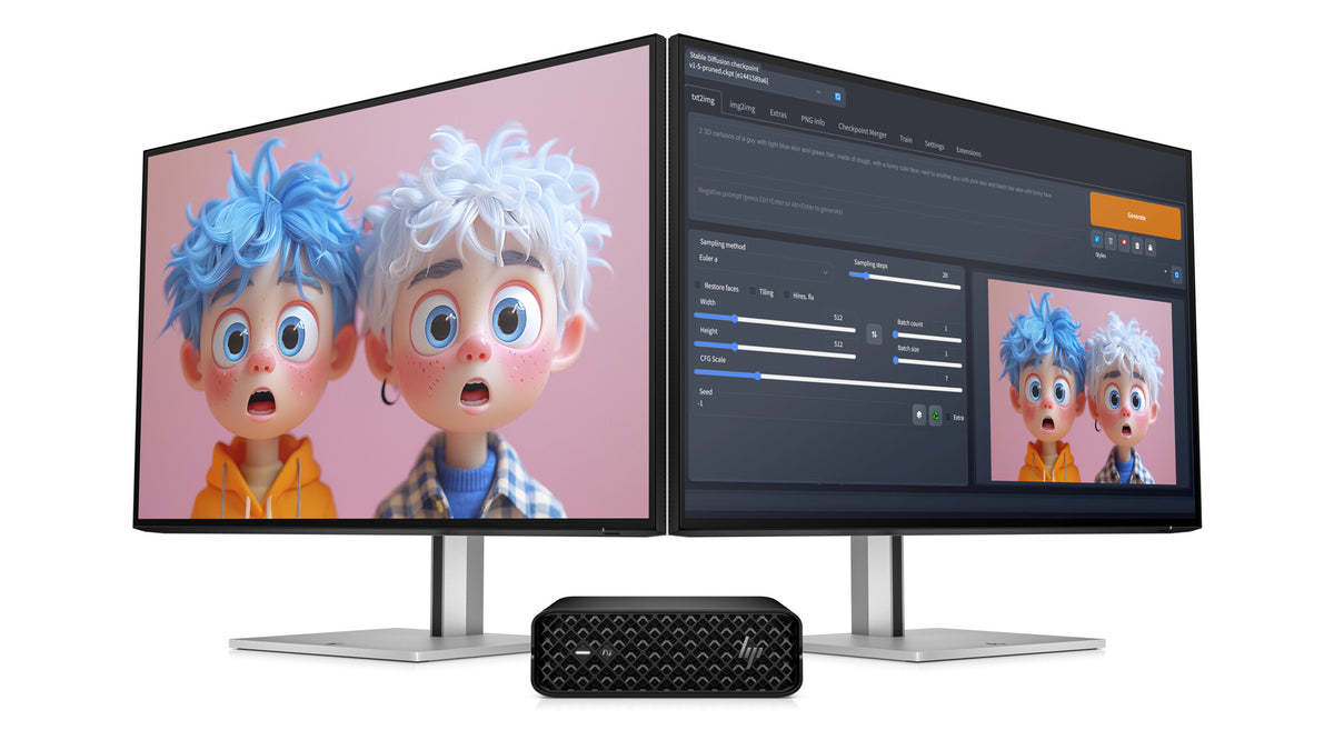 HP Z2 G1i Intel Core Ultra 7 265K 32 GB DDR5-SDRAM 1 TB SSD NVIDIA RTX 2000 Ada Windows 11 Pro Mini PC Arbetsstation AI Workstation, AI PC Svart