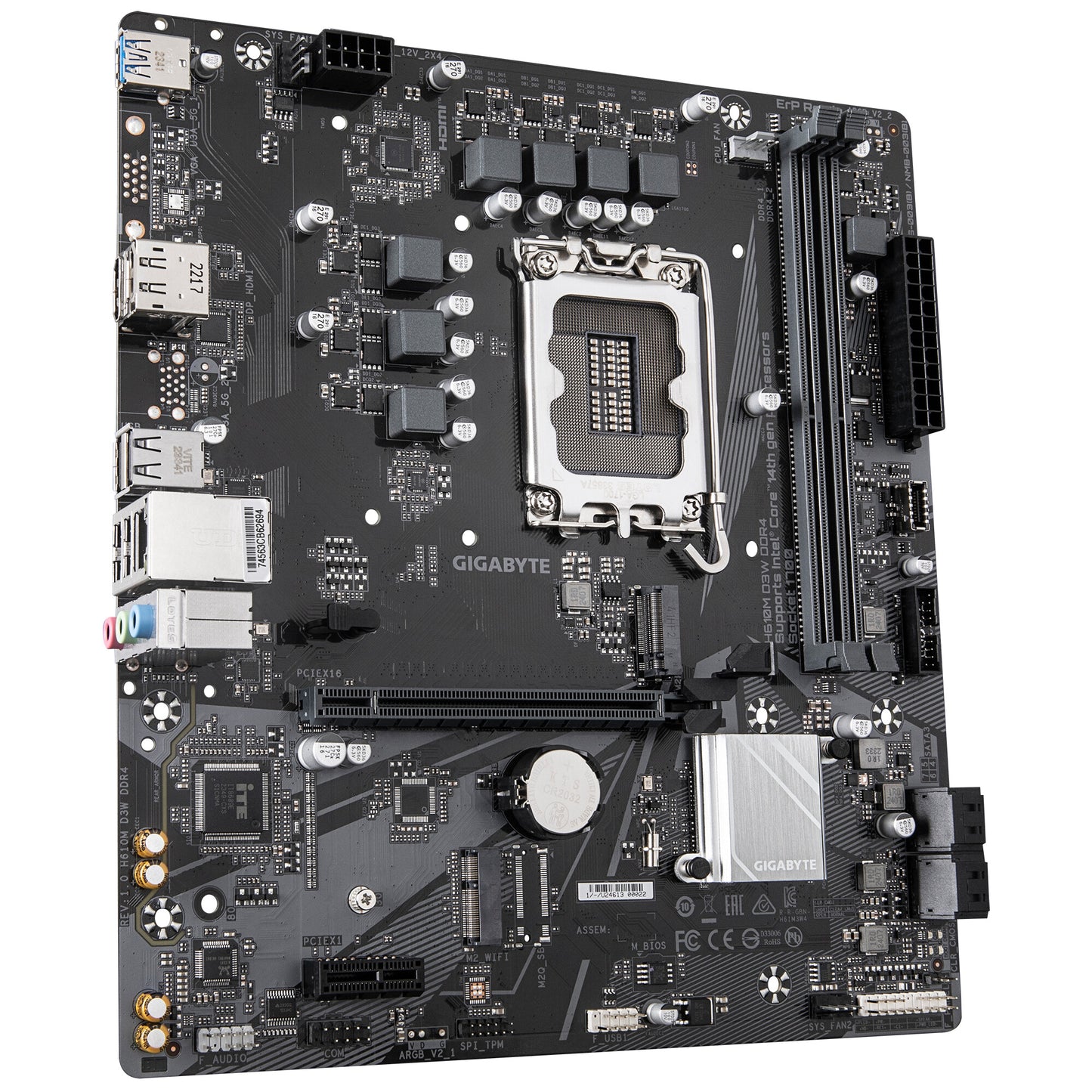 GIGABYTE H610M D3W DDR4 moderkort Intel H610 LGA 1700 micro ATX