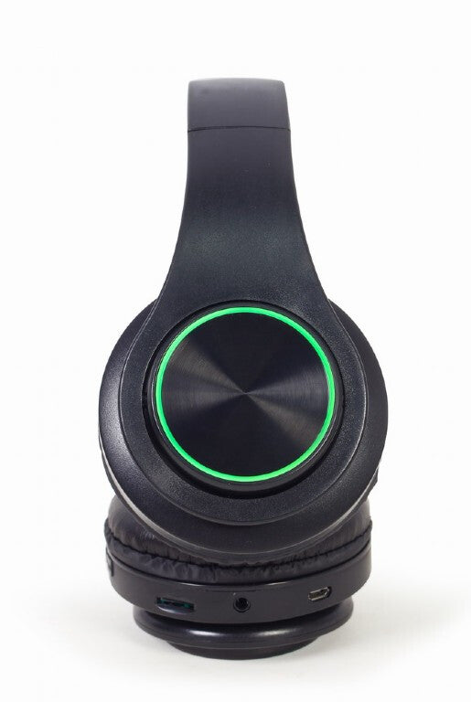 Gembird BHP-LED-01 hörlur och headset Kabel & Trådlös Huvudband Musik/vardag Micro-USB Bluetooth Svart