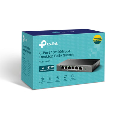 TP-Link TL-SF1006P nätverksswitchar Ohanterad Fast Ethernet (10/100) Strömförsörjning via Ethernet (PoE) stöd Svart