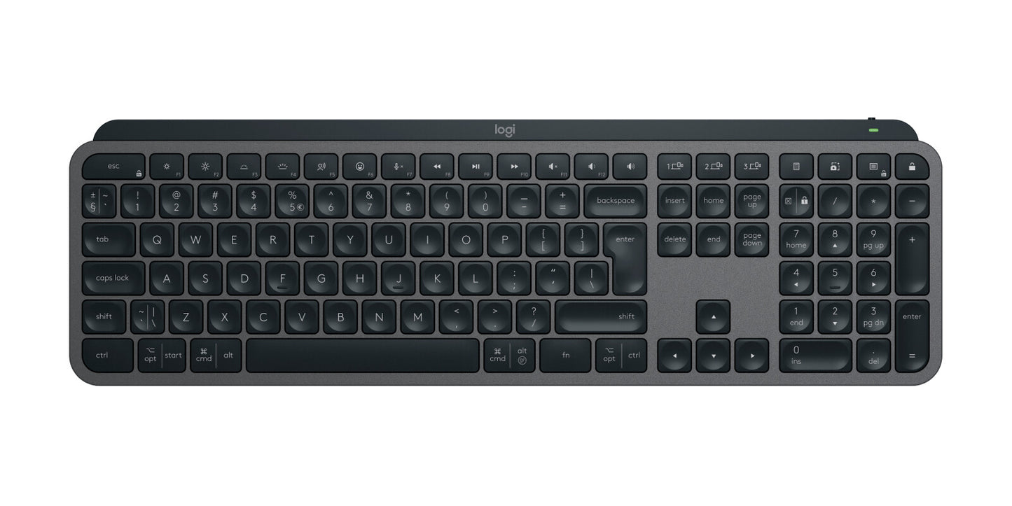 Logitech Master MX Keys Combo for Bussiness tangentbord Mus inkluderad Kontor Trådlös RF + Bluetooth QWERTY Amerikanskt internationellt grafit