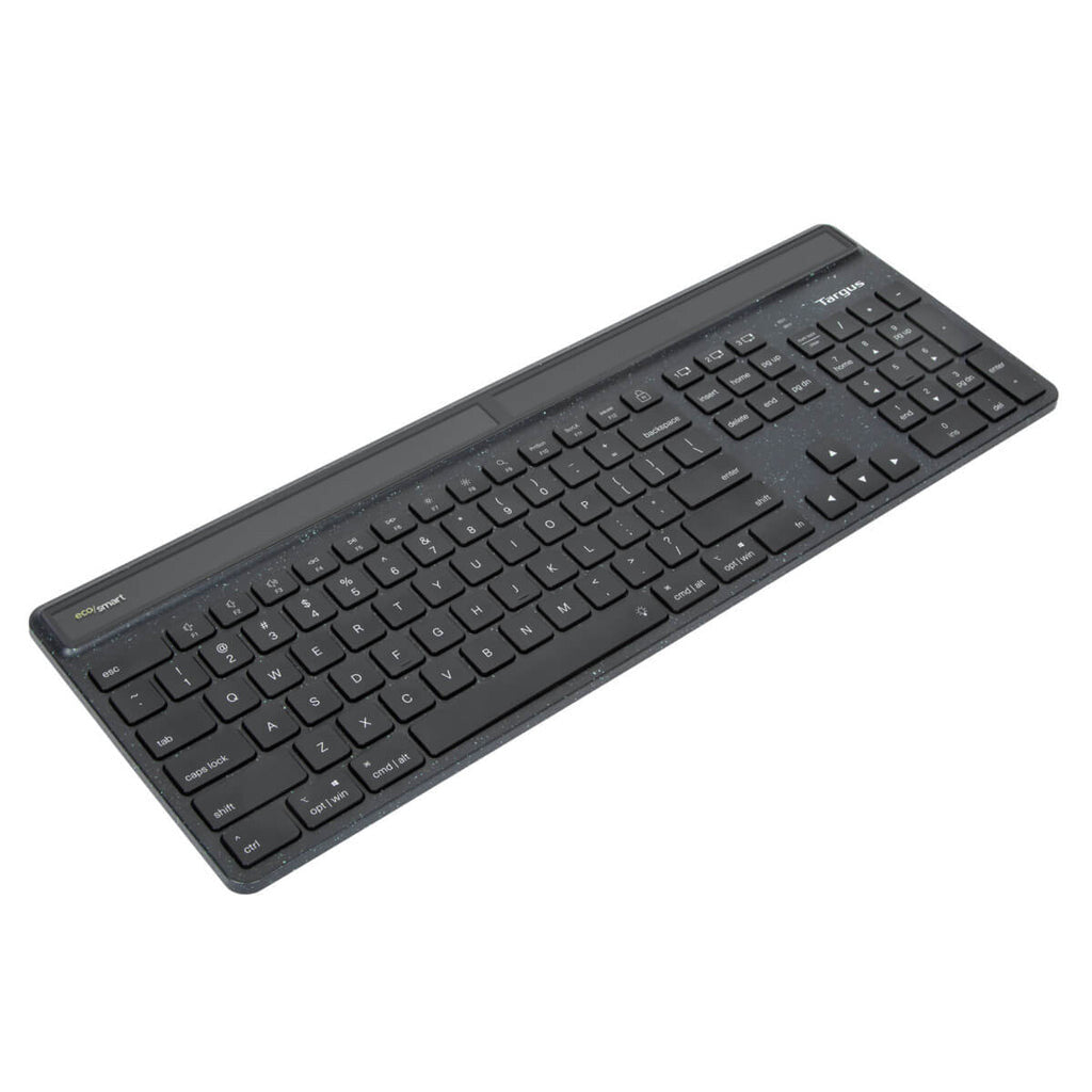 Targus Sustainable Energy Harvesting EcoSmart tangentbord Universal Bluetooth QWERTY Nordic Svart
