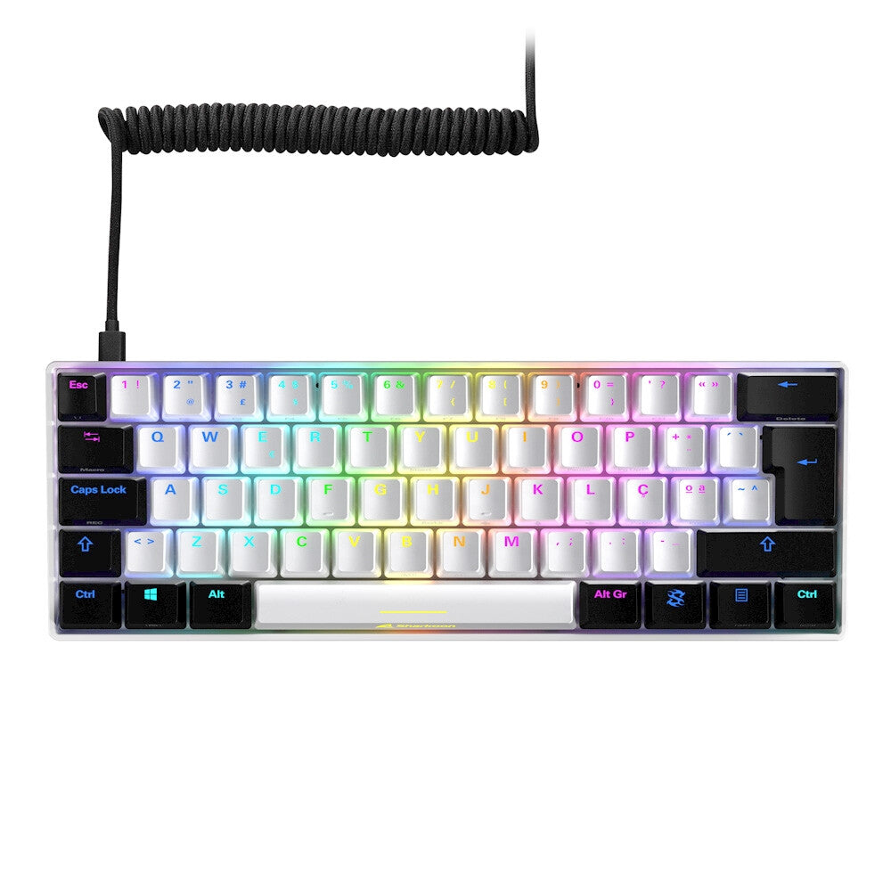 Sharkoon SGK50 S4 tangentbord Spela Trådlös RF + USB QWERTY Portugisisk Vit
