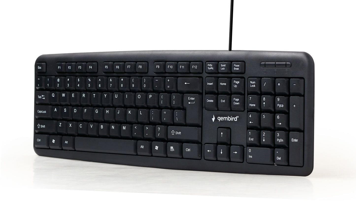 Gembird KB-U-103 tangentbord USB Engelska (USA) Svart