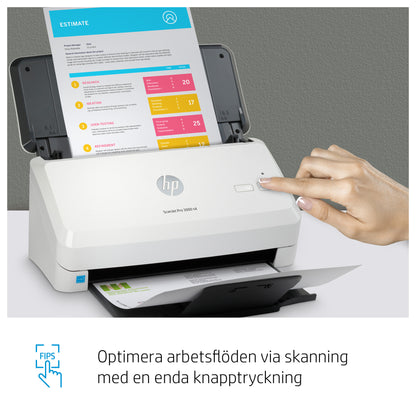 HP ScanJet Pro 3000 s4 Arkmatad skanner 600 x 600 DPI A4 Svart, Vit