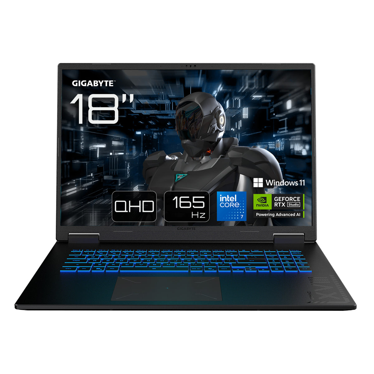 GIGABYTE GAMING A18 PRO DYJG3DEBC4SH bärbara datorer Intel Core 7 240H Bärbar dator 45,7 cm (18") WQXGA 32 GB LPDDR5x-SDRAM 1 TB SSD NVIDIA GeForce RTX 5080 Wi-Fi 6E (802.11ax) Windows 11 Home Svart