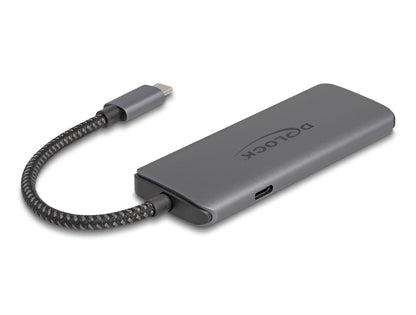 DeLOCK 87804 dockningsstationer för bärbara datorer Kabel USB 3.2 Gen 1 (3.1 Gen 1) Type-C Grå