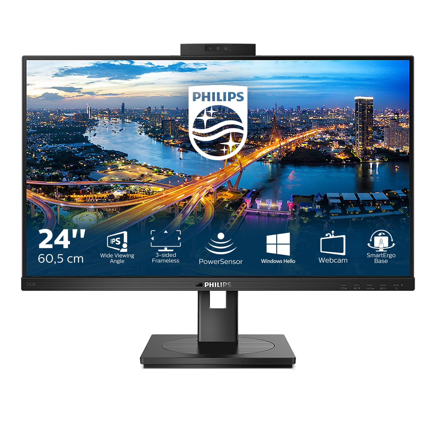 Philips B Line 242B1H/00 LED display 60,5 cm (23.8") 1920 x 1080 pixlar Full HD Svart