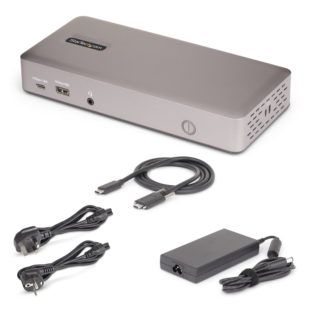 StarTech.com USB4-dockningsstation för tre bildskärmar, 4K 60 Hz HDMI eller DisplayPort, 100 W laddning av bärbar dator, 2,5 GbE, USB-C-dockningsstation för flera bildskärmar, drivrutinsfri