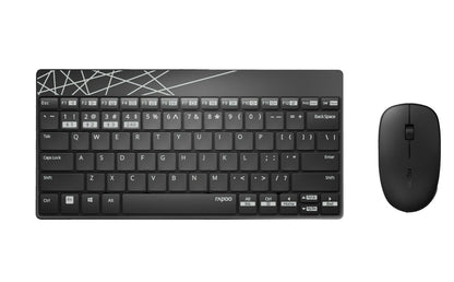 Rapoo 8000M tangentbord Mus inkluderad Universal Bluetooth QWERTZ tyska Svart