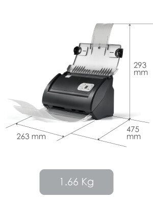 Plustek SmartOffice PS186 ADF-skanner 600 x 600 DPI A4 Svart, Silver
