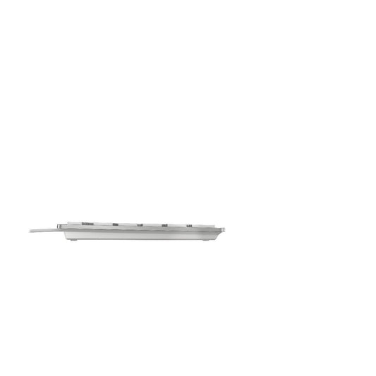 CHERRY KC 6000 Slim tangentbord Universal USB AZERTY Belgiskt Silver, Vit