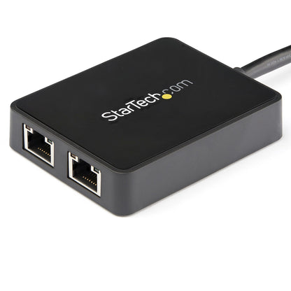 StarTech.com USB 3.0 till Dubbel Port Gigabit Ethernet-nätverksadapter med USB-port