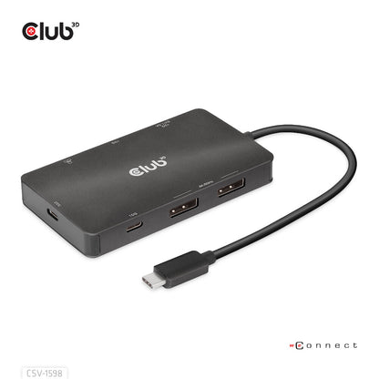 CLUB3D CSV-1598 dockningsstationer för bärbara datorer USB 3.2 Gen 2 (3.1 Gen 2) Type-C Svart