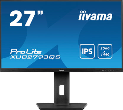 iiyama ProLite XUB2793QS-B7 platta pc-skärmar 68,6 cm (27") 2560 x 1440 pixlar Quad HD LED Svart