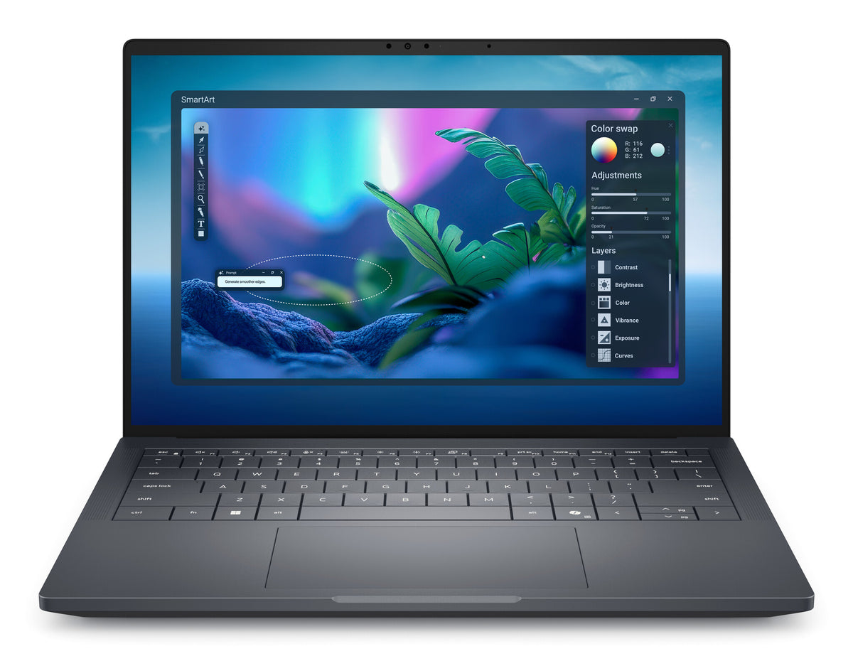 DELL Pro Max 14 Premium MA14250 Intel Core Ultra 7 265H Bärbar dator 35,6 cm (14") Full HD+ 32 GB LPDDR5x-SDRAM 1 TB SSD NVIDIA RTX PRO 2000 Blackwell Wi-Fi 7 (802.11be) Windows 11 Pro tyska Svart