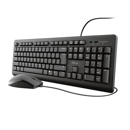 Trust Primo tangentbord Mus inkluderad Kontor USB tyska Svart