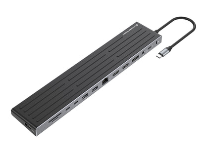 Conceptronic DONN32B dockningsstationer för bärbara datorer Kabel USB 3.2 Gen 1 (3.1 Gen 1) Type-C Grå, Silver