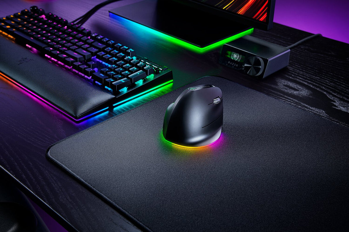 Razer Pro Click V2 Vertical datormöss Universal högerhand RF Wireless + Bluetooth + USB Type-C Optisk 30000 DPI