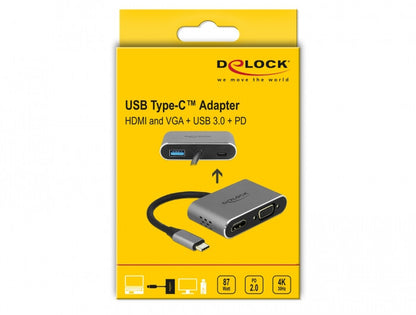 DeLOCK 64074 dockningsstationer för bärbara datorer USB 3.2 Gen 1 (3.1 Gen 1) Type-C Grå