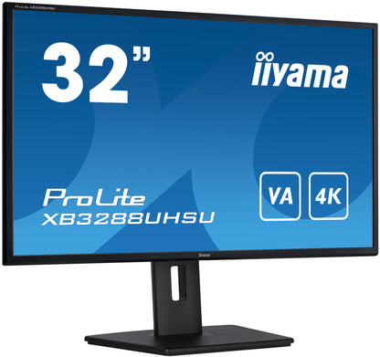 iiyama ProLite XB3288UHSU-B5 platta pc-skärmar 80 cm (31.5") 3840 x 2160 pixlar 4K Ultra HD LCD Svart