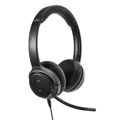 Targus AEH104GL hörlur och headset Kabel & Trådlös Huvudband Samtal/musik USB Type-C Bluetooth Svart