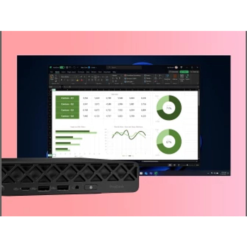 HP ProDesk 4 Mini G1i Intel Core Ultra 5 225T 16 GB DDR5-SDRAM 512 GB SSD Windows 11 Pro Mini PC Mini-PC AI PC Svart