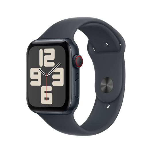 Apple Watch SE OLED 44 mm Digital 368 x 448 pixlar Pekskärm 4G Svart Wi-Fi GPS