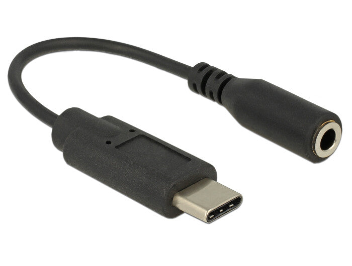 DeLOCK 65842 mobiltelefonkablar Svart 0,14 m USB C 3,5mm