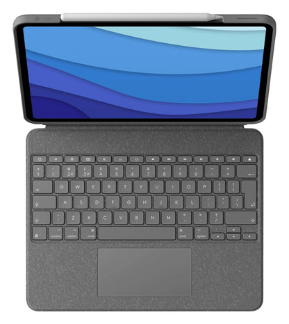 Logitech 920-010214 tangentbord för mobila enheter QWERTY Engelska (Storbritannien) Smart Connector Grå