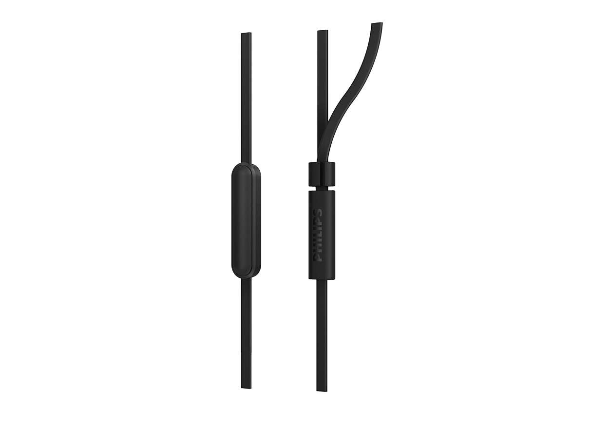 Philips TAE1105BK/00 hörlur och headset Kabel I öra Samtal/musik Svart