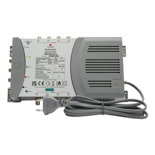 Triax 318602 multiswitch för satellit-tv 5 ingångar 8 utgångar
