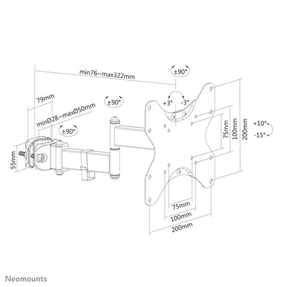 Neomounts FL40-450BL12 tv-fäste 106,7 cm (42") Svart