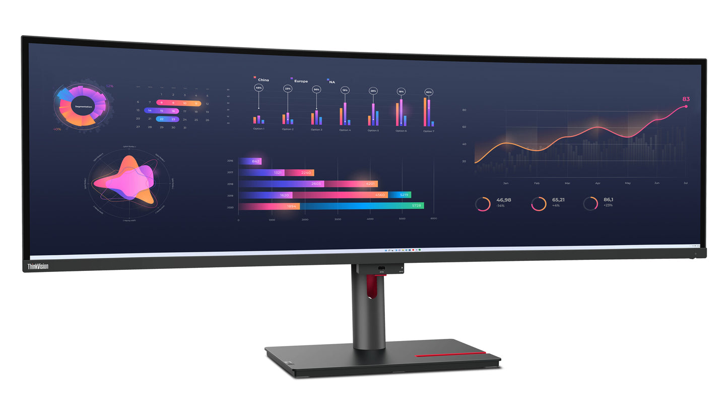 Lenovo ThinkVision P49w-30 LED display 124,5 cm (49") 5120 x 1440 pixlar DQHD Svart
