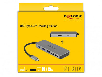 DeLOCK 87743 dockningsstationer för bärbara datorer USB 3.2 Gen 1 (3.1 Gen 1) Type-C Grå