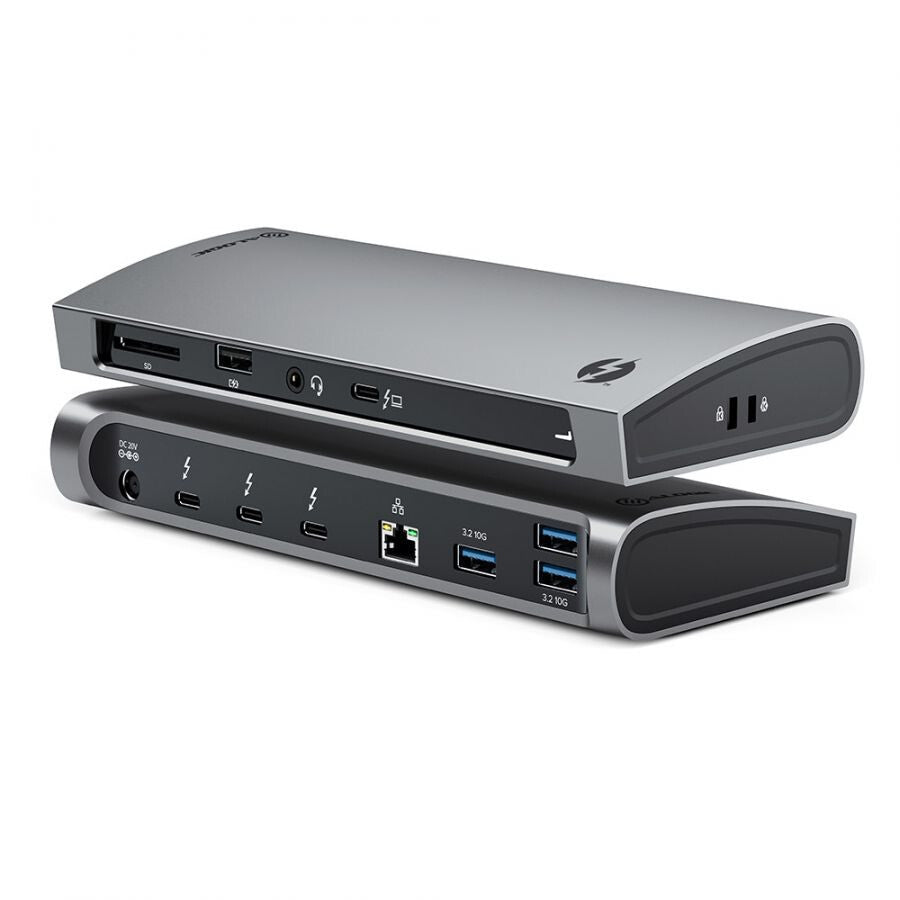 ALOGIC TB4D3TB dockningsstationer för bärbara datorer Kabel Thunderbolt 4 Svart