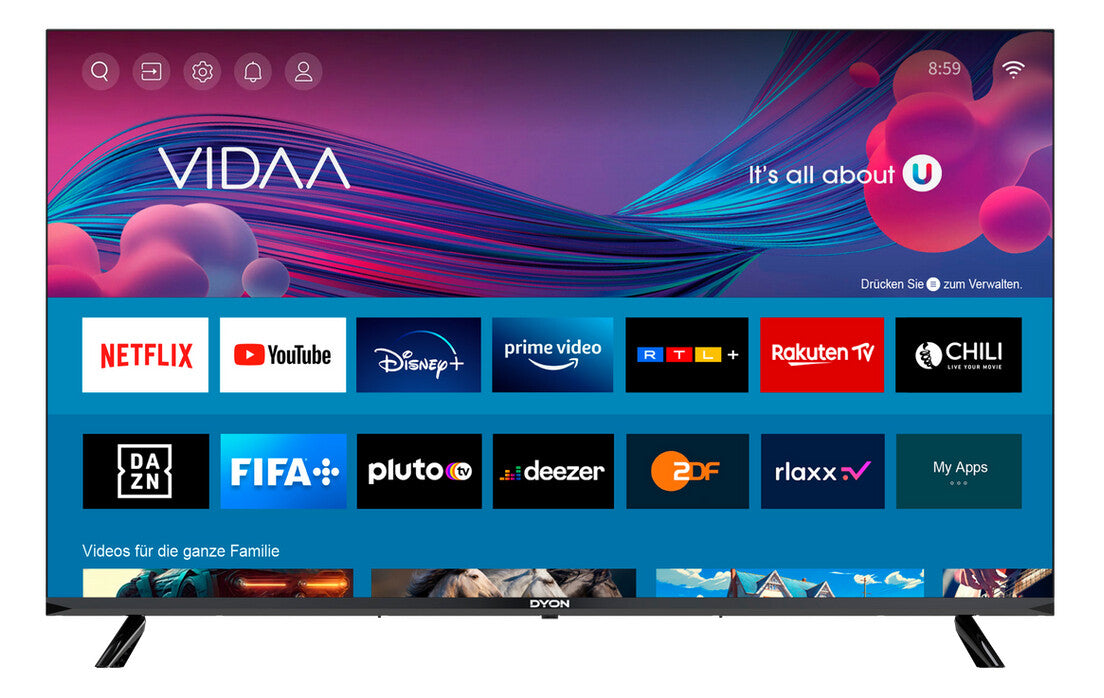 Dyon Smart 43 VX 109,2 cm (43") HD Smart-TV Wi-Fi Svart 250 cd/m²