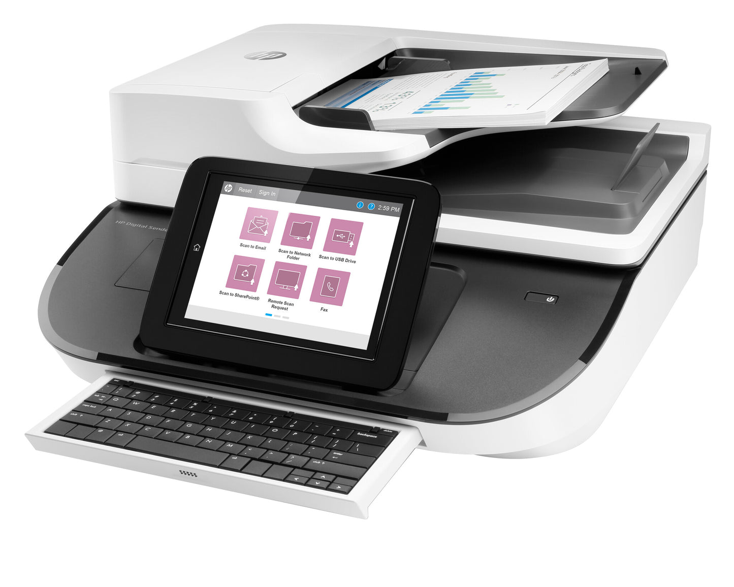 HP Digital Sender Flow 8500 fn2 Flatbädds- och ADF-scanner