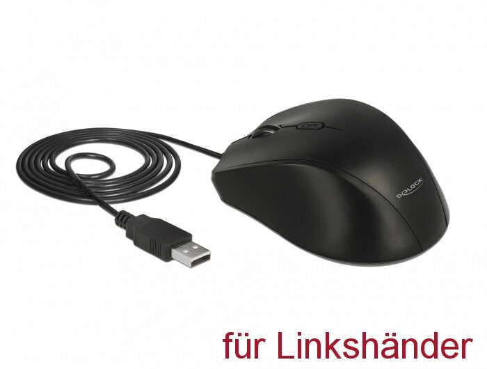 DeLOCK 12548 datormöss Kontor vänster hand USB Type-A Optisk 2400 DPI