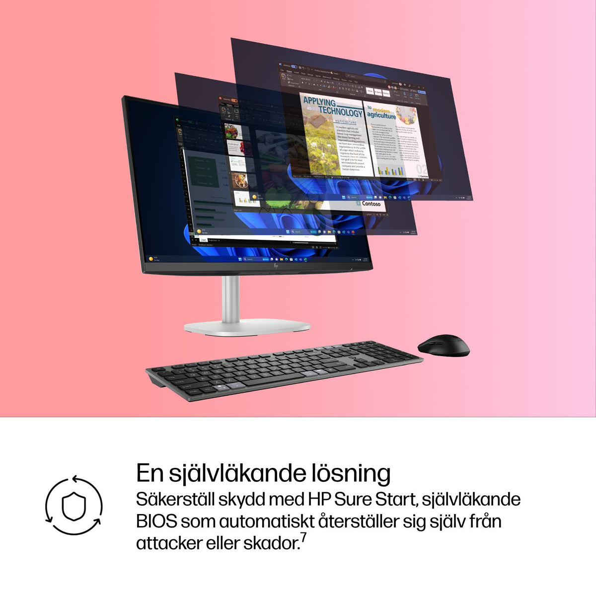HP EliteStudio 8 AiO G1i U523516GB/512PC Intel Core Ultra 5 235 60,5 cm (23.8") 1920 x 1080 pixlar Allt-i-ett-dator 16 GB DDR5-SDRAM 512 GB SSD Windows 11 Pro Wi-Fi 7 (802.11be) AI PC Silver
