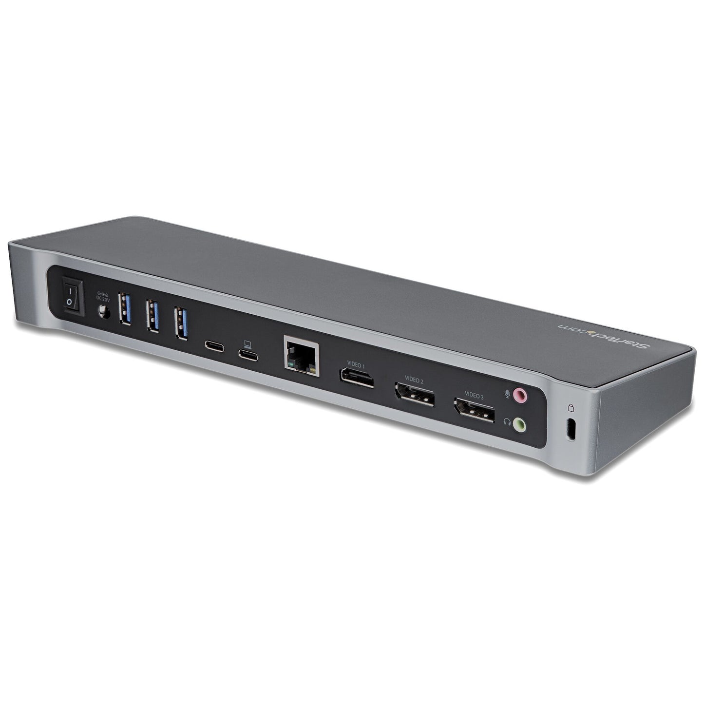 StarTech.com 4K USB-C-docka för tre skärmar med 5 USB 3.0-portar - 100W PD