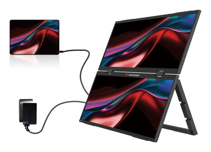Verbatim Portable 15.6" FHD Dual Monitor Essentials Bärbara monitor Svart 39,6 cm (15.6") LCD 1920 x 1080 pixlar