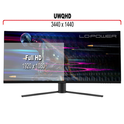 LC-Power LC-M34-UWQHD-165-C platta pc-skärmar 86,4 cm (34") 3440 x 1440 pixlar UltraWide Quad HD Svart, Röd
