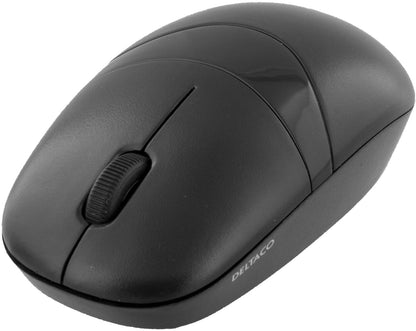 Deltaco Trådlöst tangentbord och mus, USB, 10m, nordisk, svart