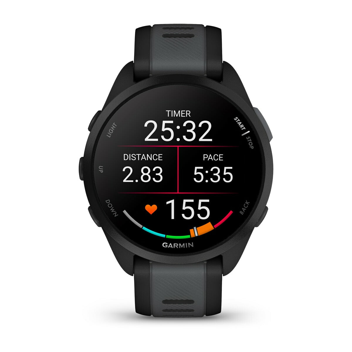 Garmin Forerunner 165 Music 3,05 cm (1.2") AMOLED 43 mm Digital 390 x 390 pixlar Pekskärm Svart GPS