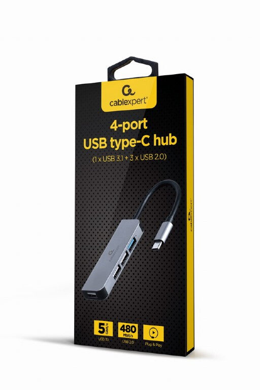 Gembird UHB-CM-U3P1U2P3-01 dockningsstationer för bärbara datorer Kabel USB 3.2 Gen 1 (3.1 Gen 1) Type-C Silver